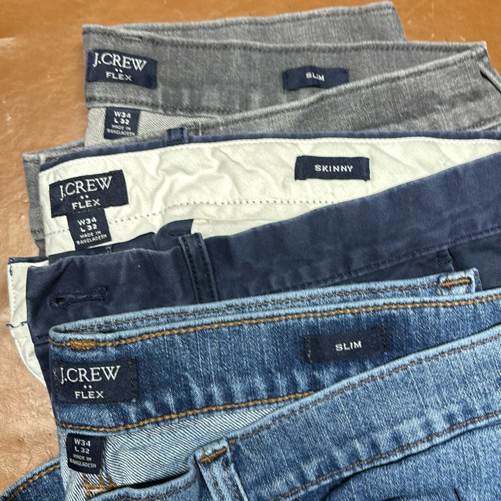 J crew flex pants combo 34 x 32 two jeans one dress pant